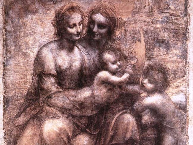 Madonna and Child with St. Anne and the Young St. John by Leonardo da Vinci (1507-08) at the National Gallery, London